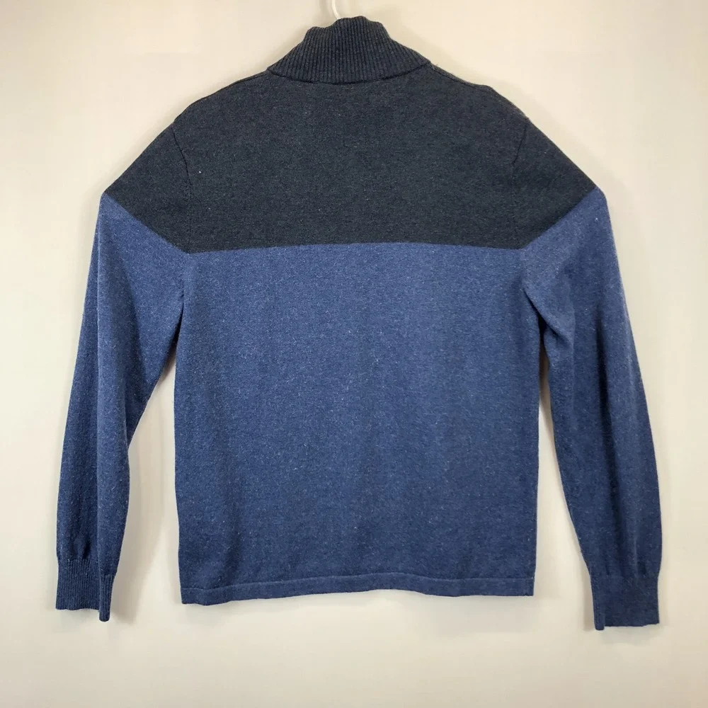 The North Face 1/4 Zip Wool Nylon Blend Pullover Sweater Men's Size M Blue Navy‎